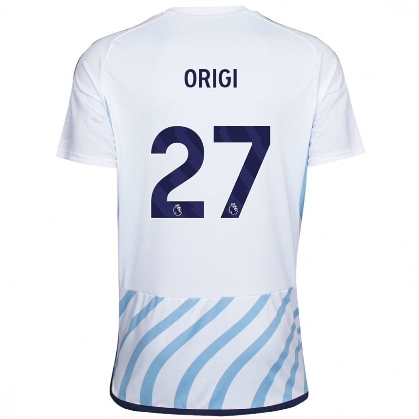 Moteriškas Divock Origi #27 Balta Mėlyna Išvykos Marškinėliai 2023/24 T-Shirt
