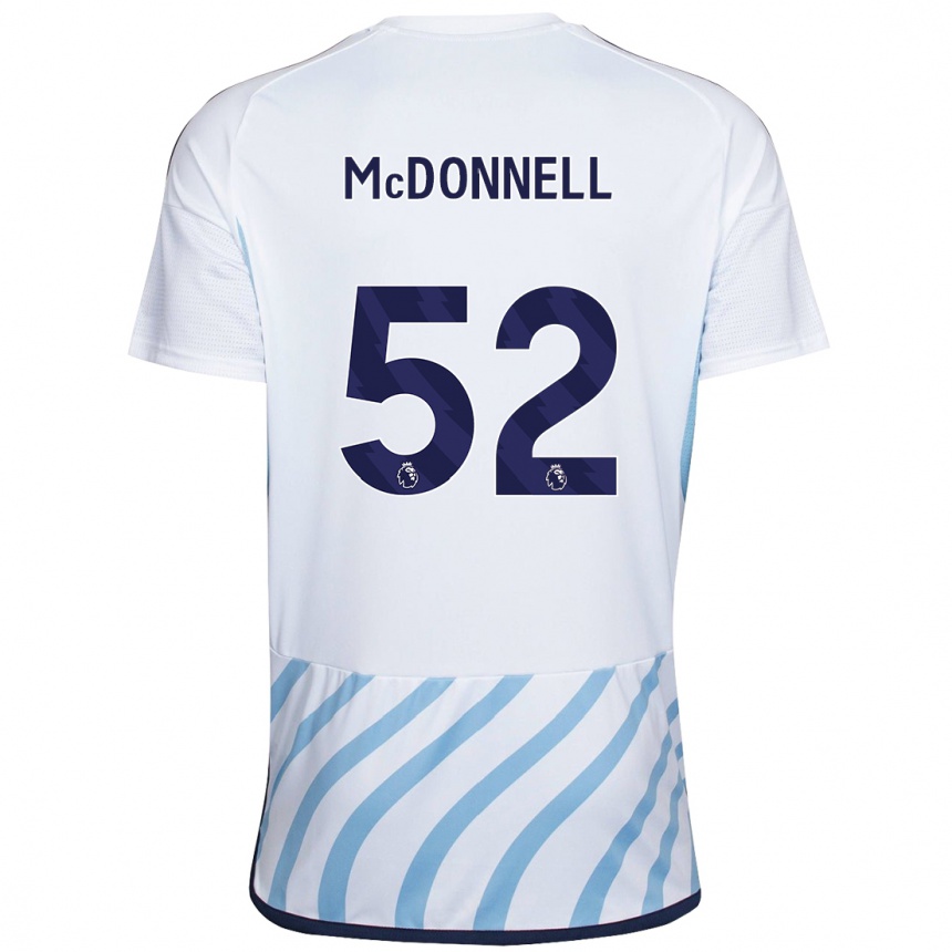 Moteriškas Jamie Mcdonnell #52 Balta Mėlyna Išvykos Marškinėliai 2023/24 T-Shirt