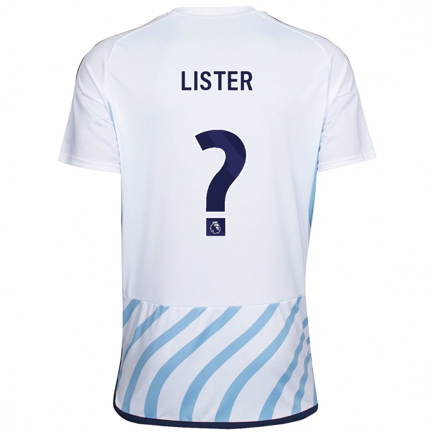 Moteriškas Henry Lister #0 Balta Mėlyna Išvykos Marškinėliai 2023/24 T-Shirt