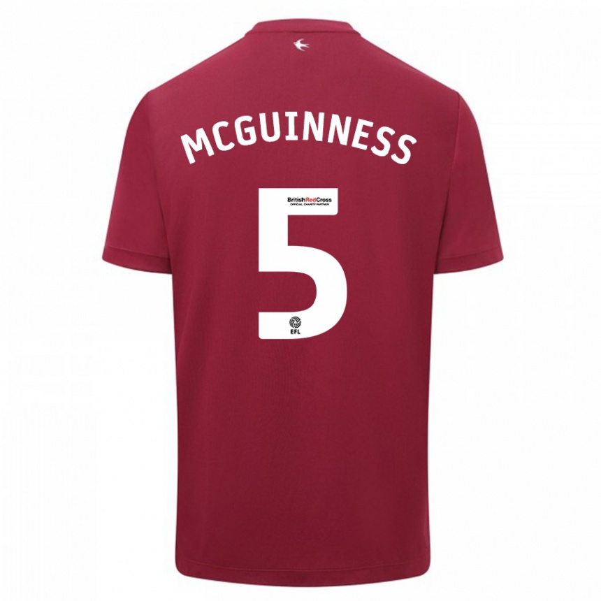 Moteriškas Mark Mcguinness #5 Raudona Išvykos Marškinėliai 2023/24 T-Shirt