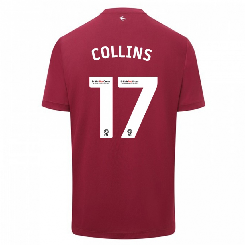 Moteriškas Jamilu Collins #17 Raudona Išvykos Marškinėliai 2023/24 T-Shirt