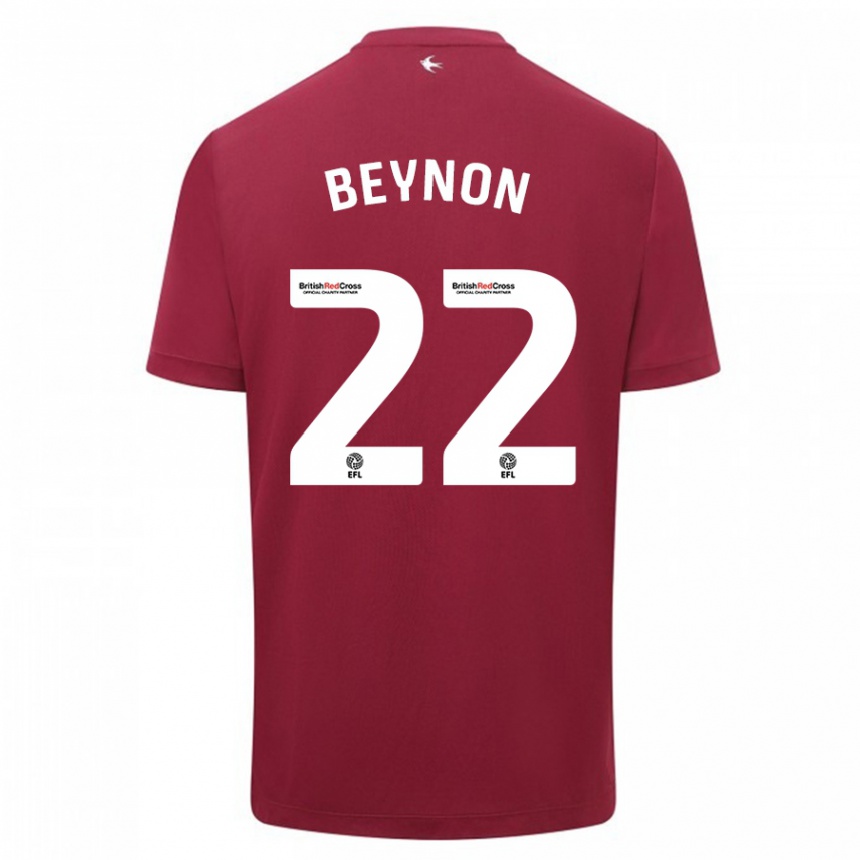 Moteriškas Emma Beynon #22 Raudona Išvykos Marškinėliai 2023/24 T-Shirt