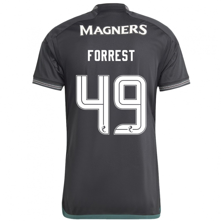 Moteriškas James Forrest #49 Juoda Išvykos Marškinėliai 2023/24 T-Shirt