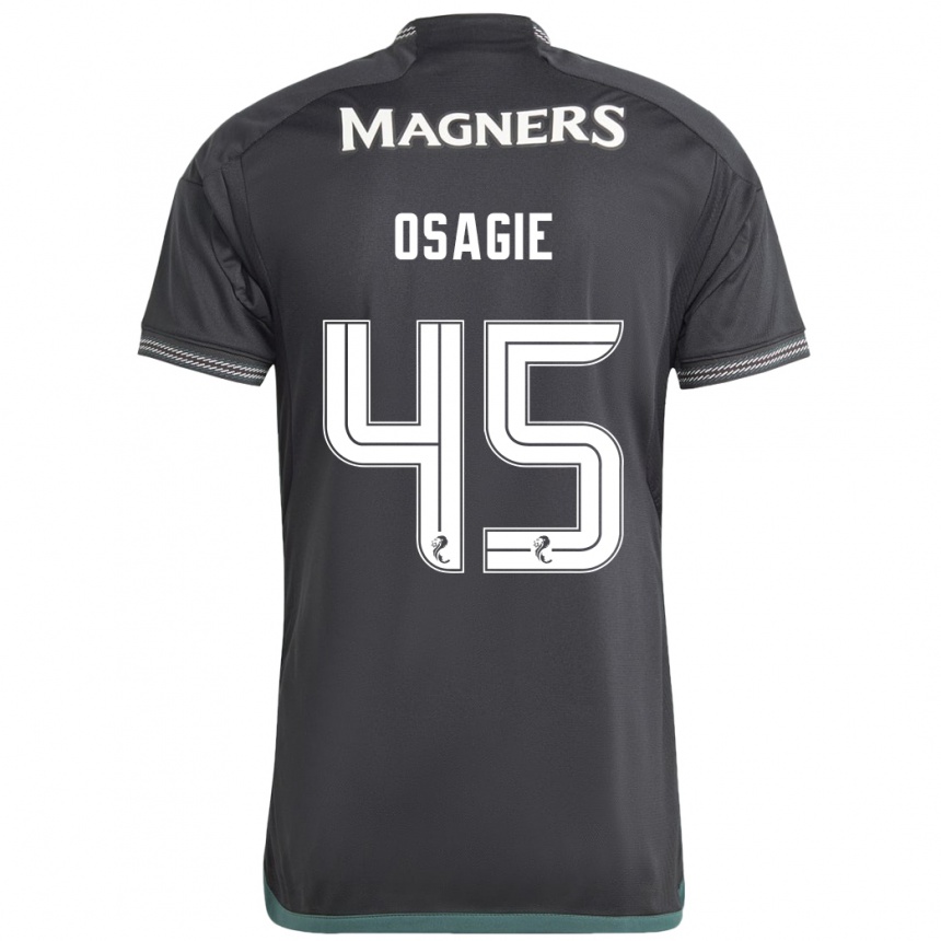 Moteriškas Justin Osagie #45 Juoda Išvykos Marškinėliai 2023/24 T-Shirt