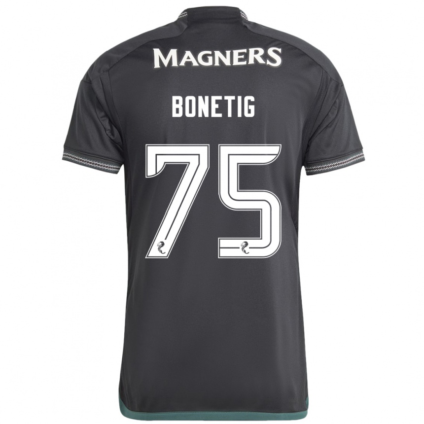 Moteriškas Liam Bonetig #75 Juoda Išvykos Marškinėliai 2023/24 T-Shirt