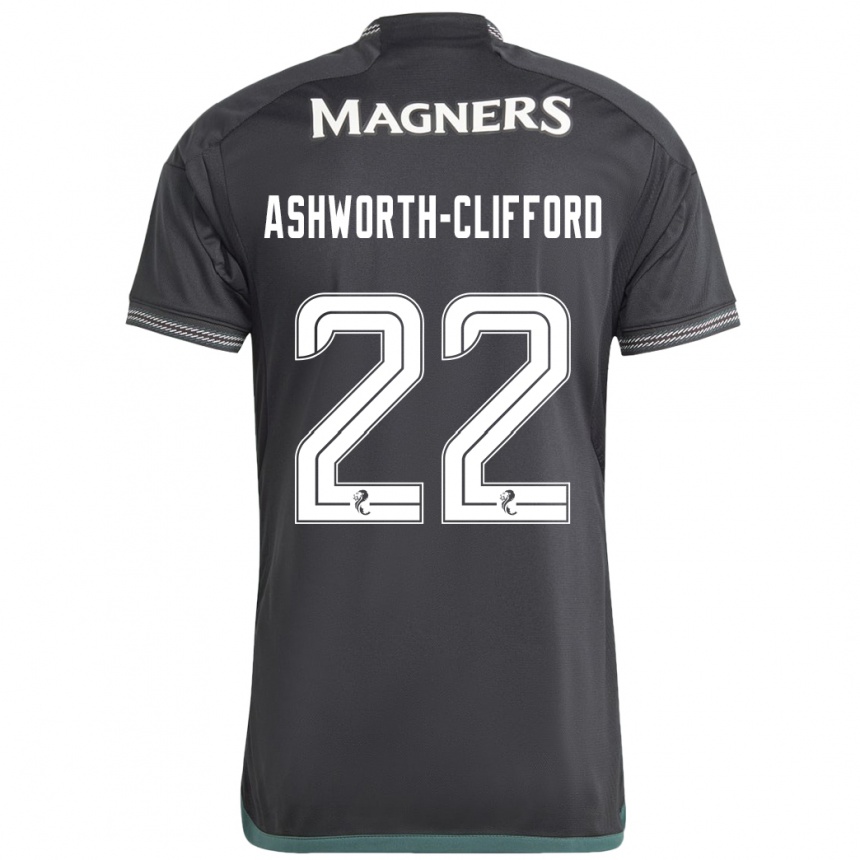 Moteriškas Lucy Ashworth-Clifford #22 Juoda Išvykos Marškinėliai 2023/24 T-Shirt