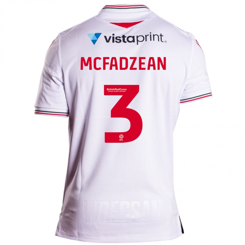 Moteriškas Callum Mcfadzean #3 Baltas Išvykos Marškinėliai 2023/24 T-Shirt