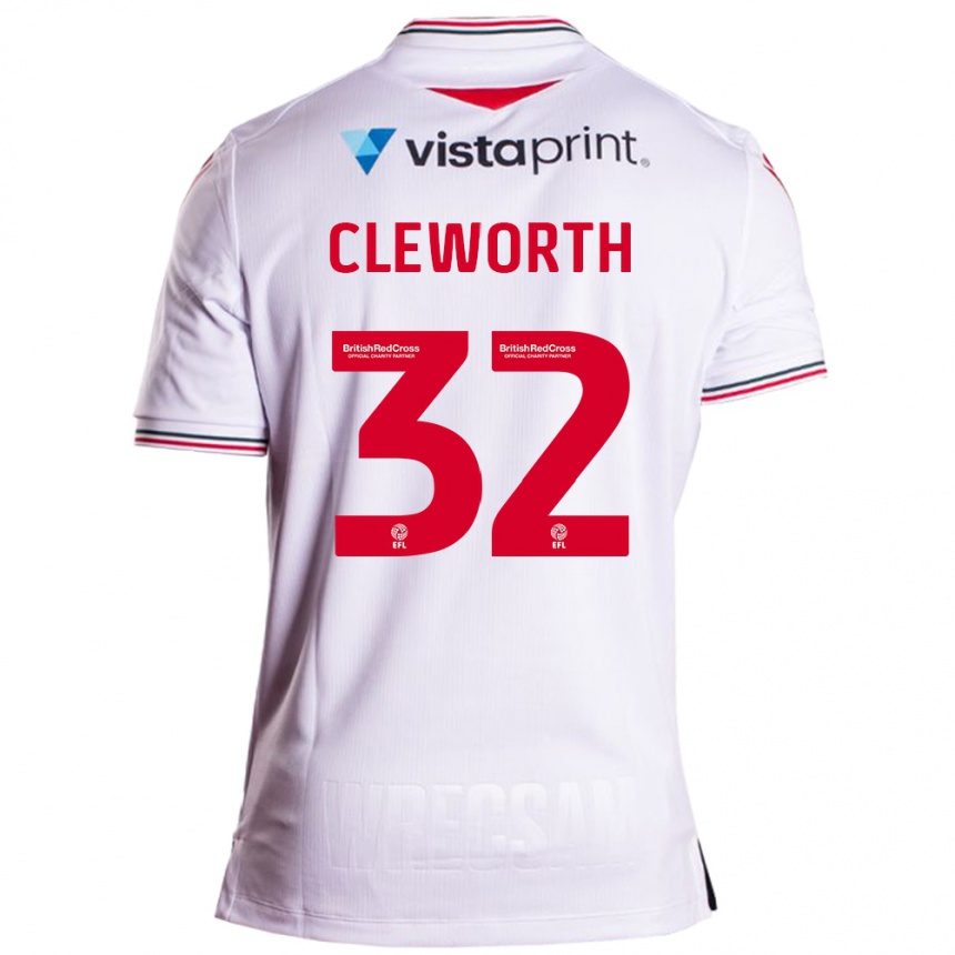Moteriškas Max Cleworth #32 Baltas Išvykos Marškinėliai 2023/24 T-Shirt