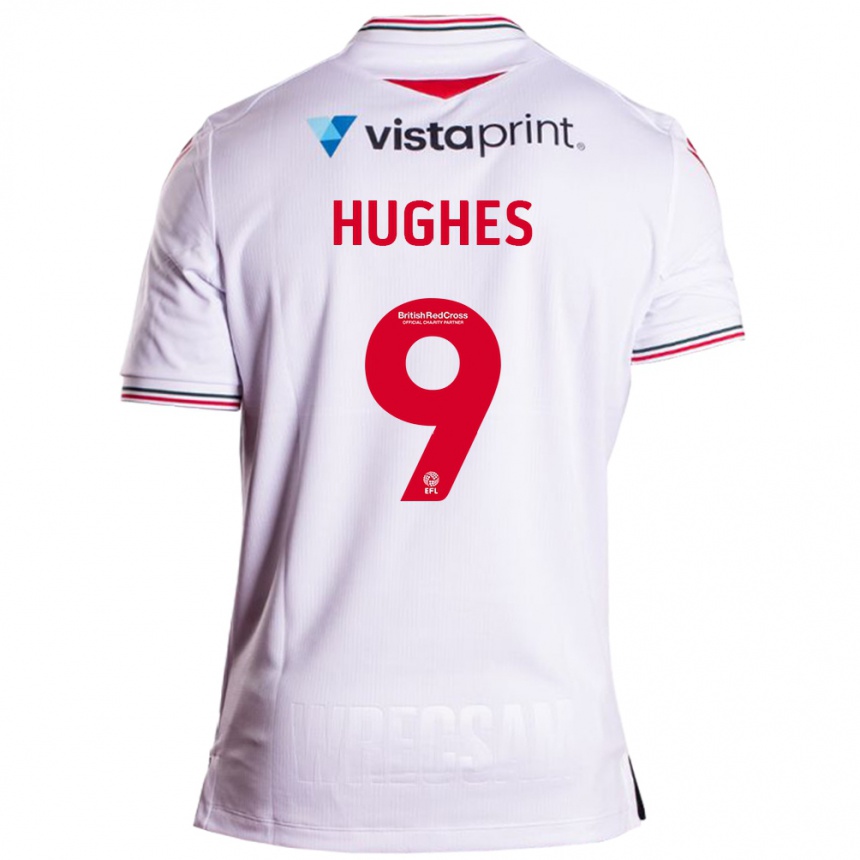 Moteriškas Rosie Hughes #9 Baltas Išvykos Marškinėliai 2023/24 T-Shirt