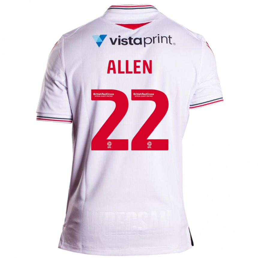 Moteriškas Keren Allen #22 Baltas Išvykos Marškinėliai 2023/24 T-Shirt
