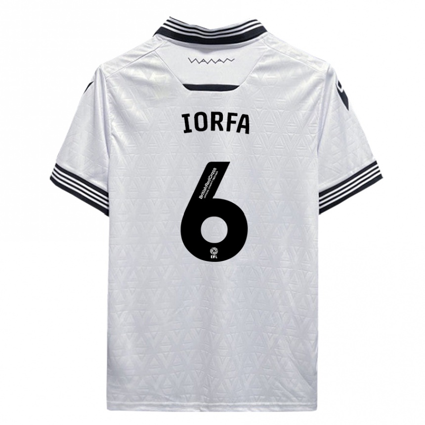 Moteriškas Dominic Iorfa #6 Baltas Išvykos Marškinėliai 2023/24 T-Shirt