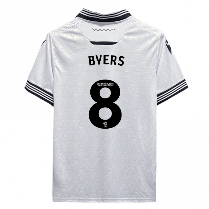 Moteriškas George Byers #8 Baltas Išvykos Marškinėliai 2023/24 T-Shirt