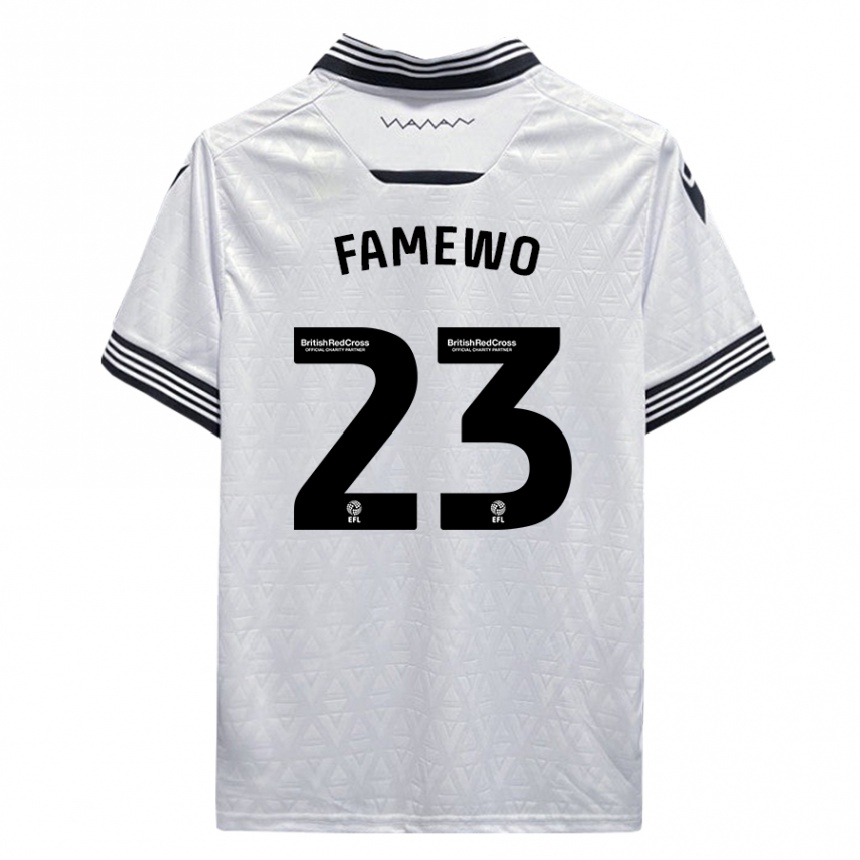 Moteriškas Akin Famewo #23 Baltas Išvykos Marškinėliai 2023/24 T-Shirt