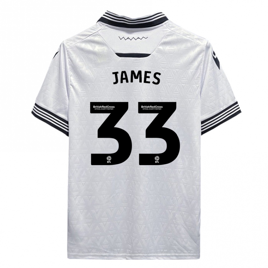 Moteriškas Reece James #33 Baltas Išvykos Marškinėliai 2023/24 T-Shirt