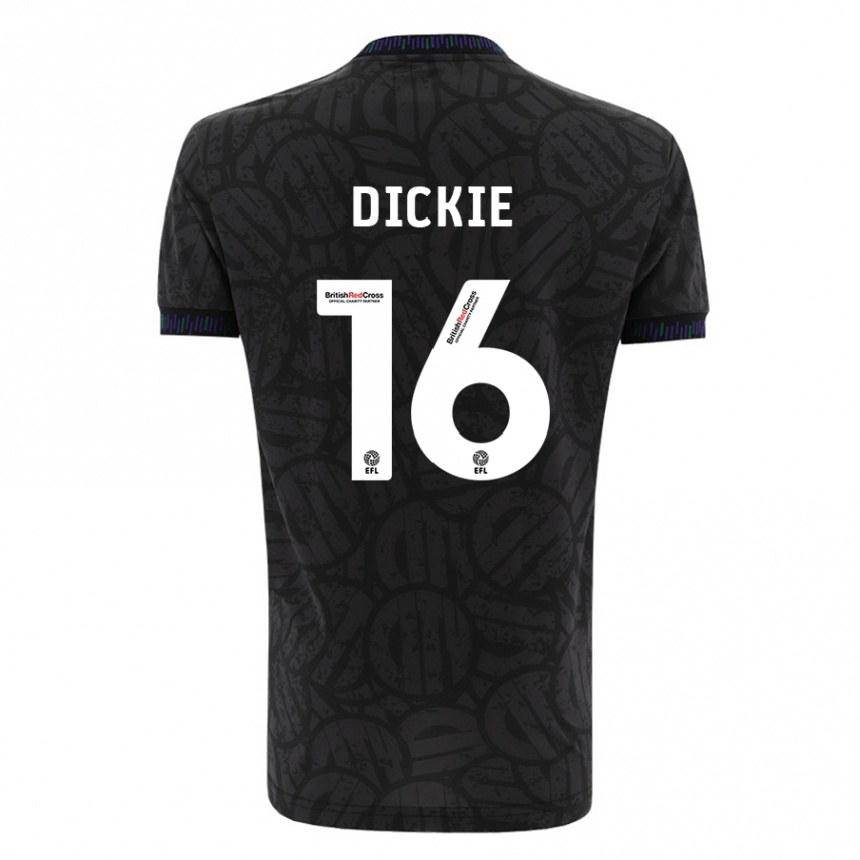 Moteriškas Rob Dickie #16 Juoda Išvykos Marškinėliai 2023/24 T-Shirt