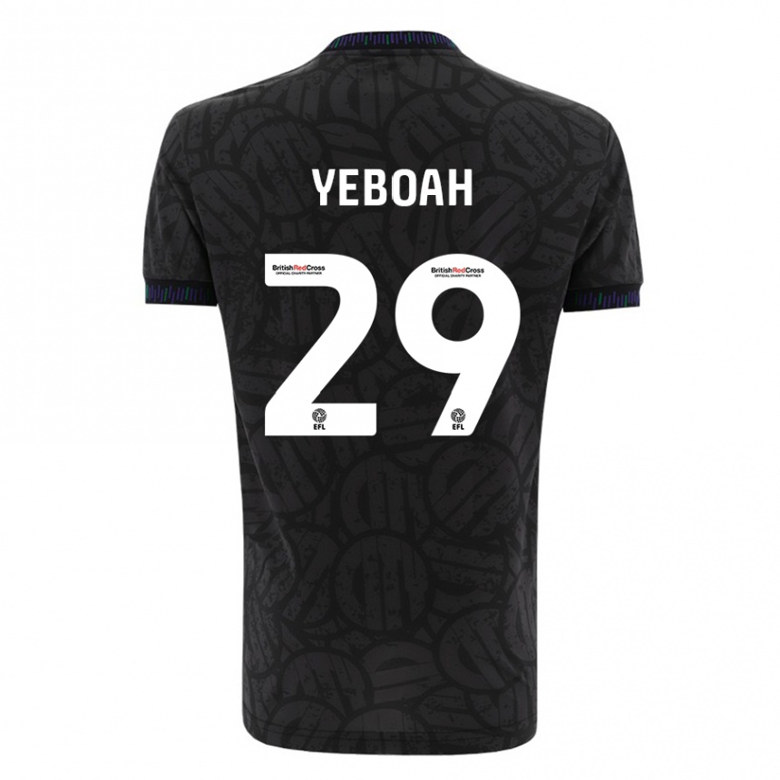 Moteriškas Ephraim Yeboah #29 Juoda Išvykos Marškinėliai 2023/24 T-Shirt