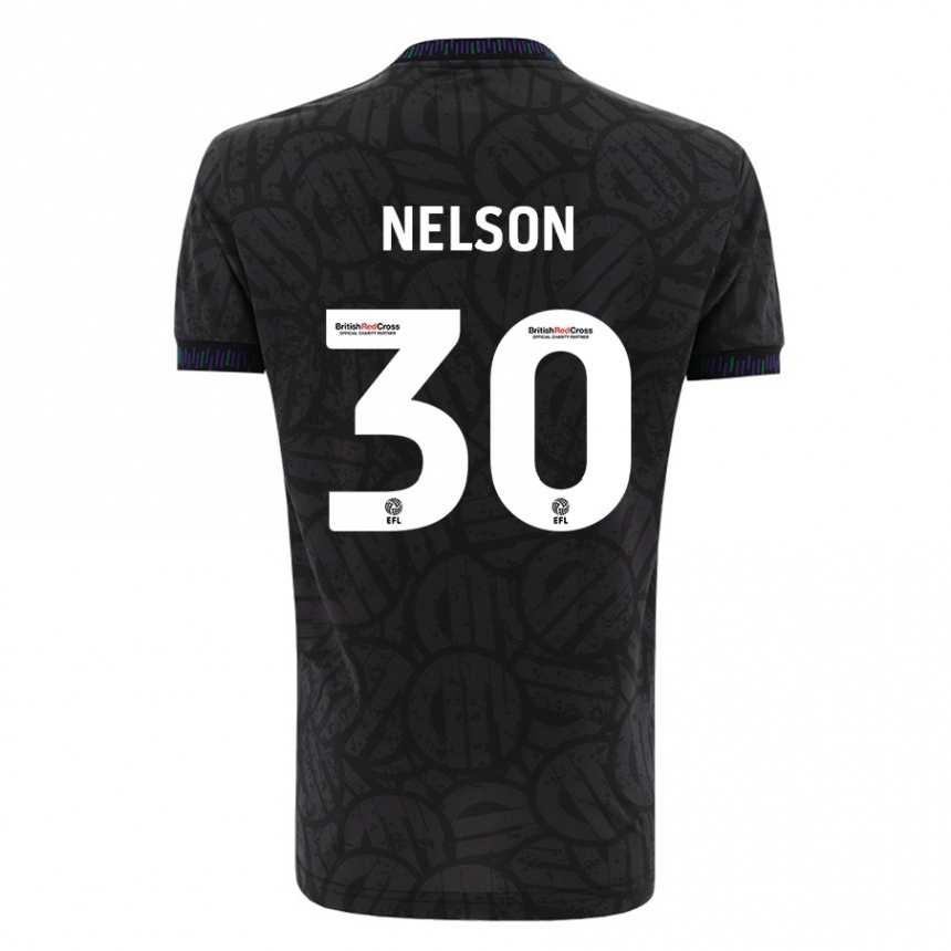 Moteriškas Raekwon Nelson #30 Juoda Išvykos Marškinėliai 2023/24 T-Shirt