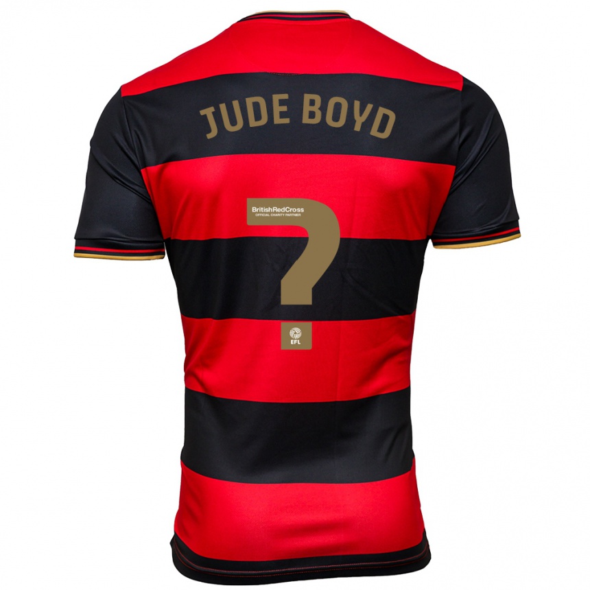 Moteriškas Arkell Jude-Boyd #0 Juoda Raudona Išvykos Marškinėliai 2023/24 T-Shirt