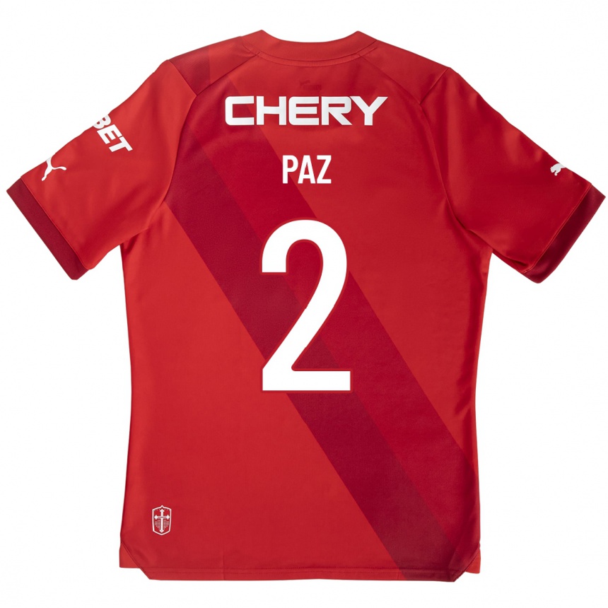 Moteriškas Nehuén Paz #2 Raudona Išvykos Marškinėliai 2023/24 T-Shirt