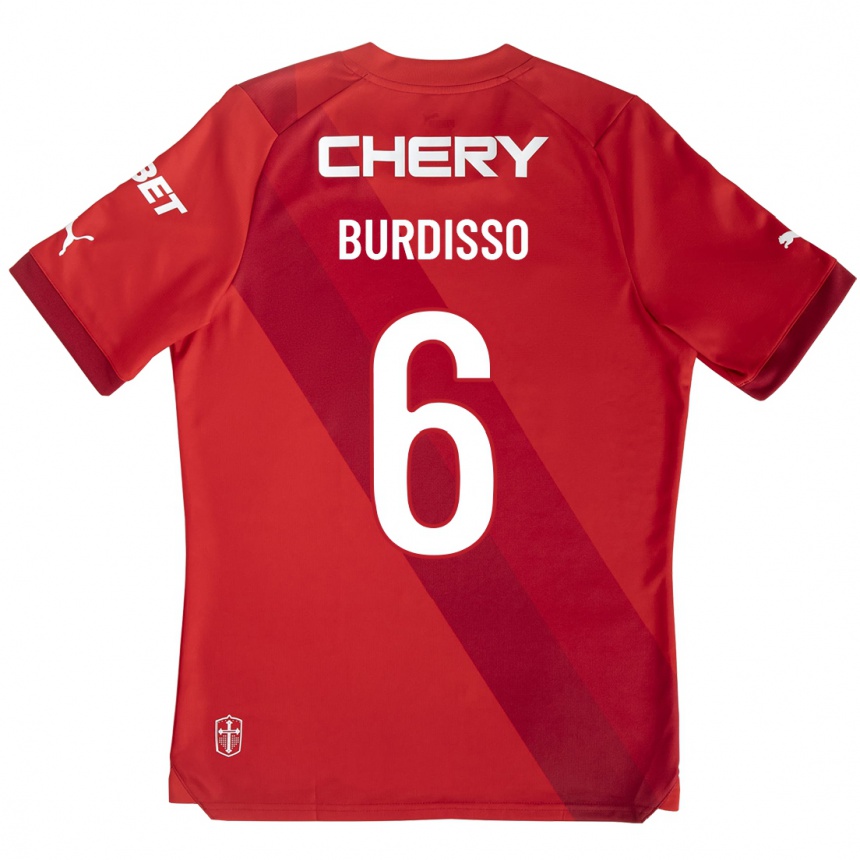 Moteriškas Guillermo Burdisso #6 Raudona Išvykos Marškinėliai 2023/24 T-Shirt