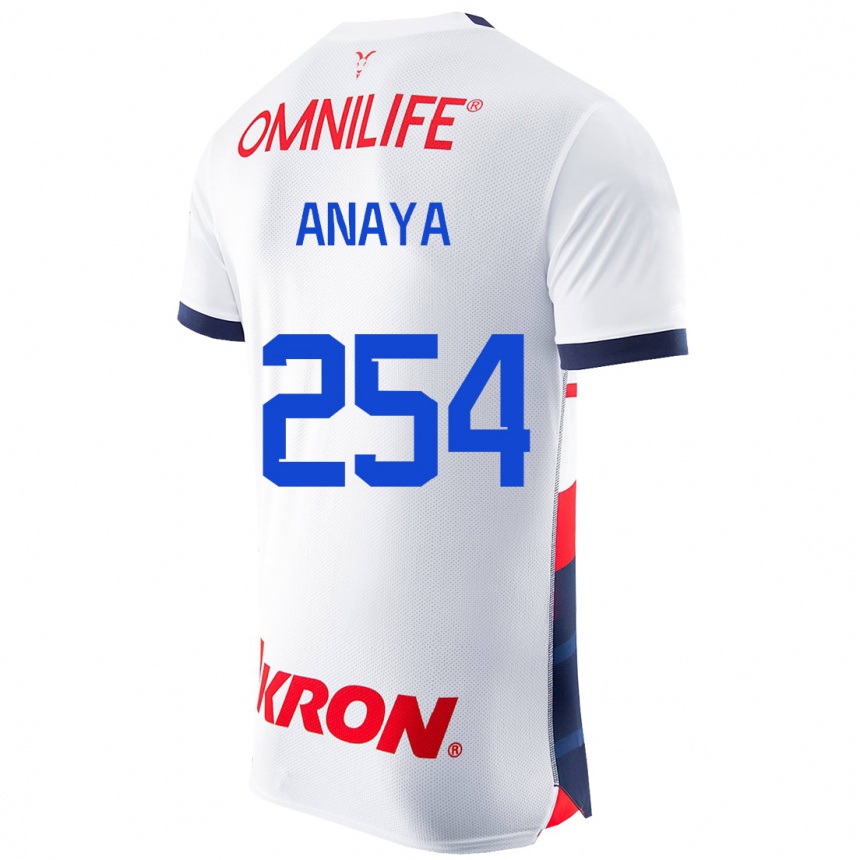 Moteriškas Mario Anaya #254 Baltas Išvykos Marškinėliai 2023/24 T-Shirt