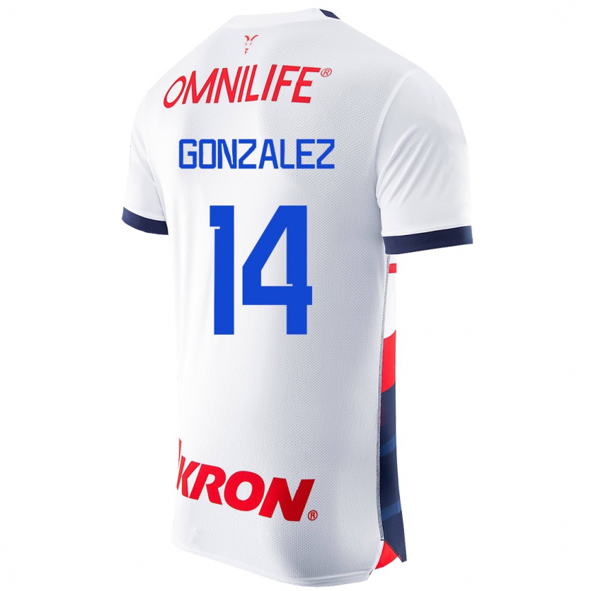 Moteriškas Ivonne González #14 Baltas Išvykos Marškinėliai 2023/24 T-Shirt