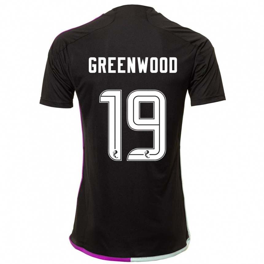 Moteriškas Brodie Greenwood #19 Juoda Išvykos Marškinėliai 2023/24 T-Shirt