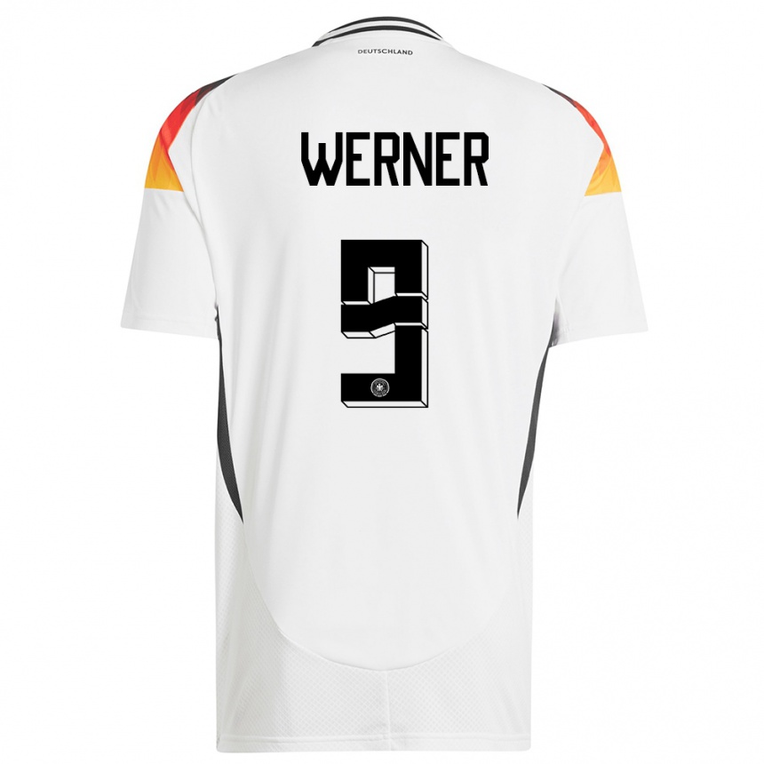 Vaikiškas Vokietija Timo Werner #9 Baltas Namų Marškinėliai 24-26 T-Shirt