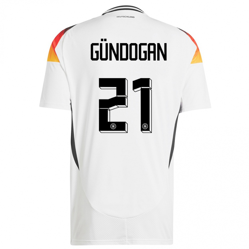 Vaikiškas Vokietija Ilkay Gundogan #21 Baltas Namų Marškinėliai 24-26 T-Shirt