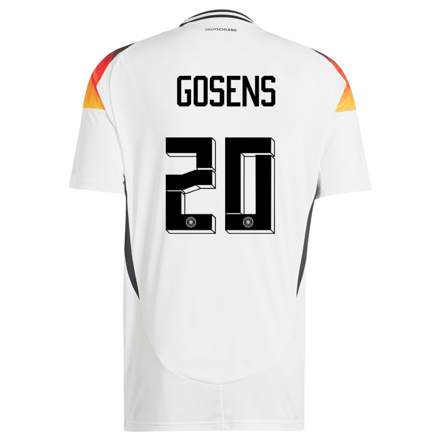 Vaikiškas Vokietija Robin Gosens #20 Baltas Namų Marškinėliai 24-26 T-Shirt