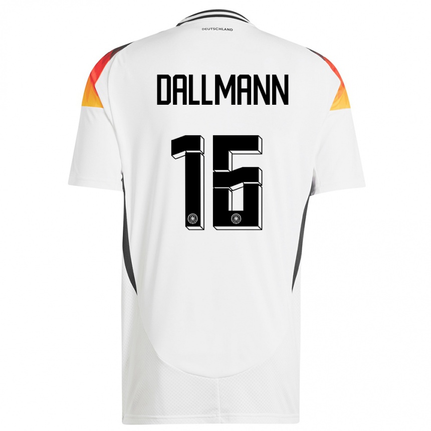 Vaikiškas Vokietija Linda Dallmann #16 Baltas Namų Marškinėliai 24-26 T-Shirt