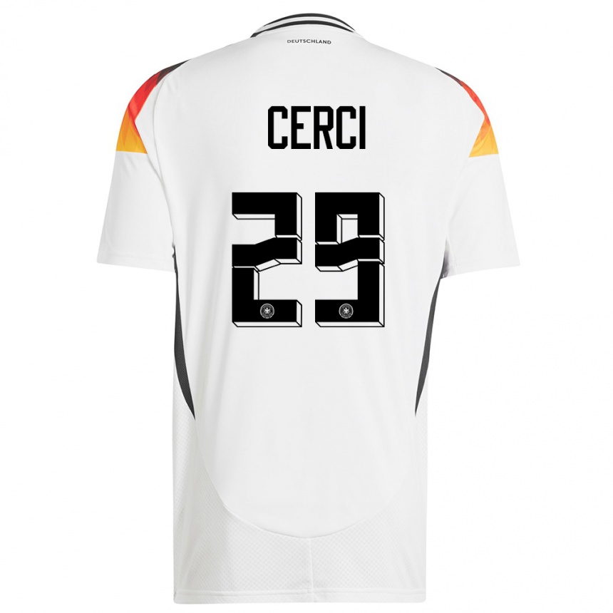 Vaikiškas Vokietija Selina Cerci #29 Baltas Namų Marškinėliai 24-26 T-Shirt