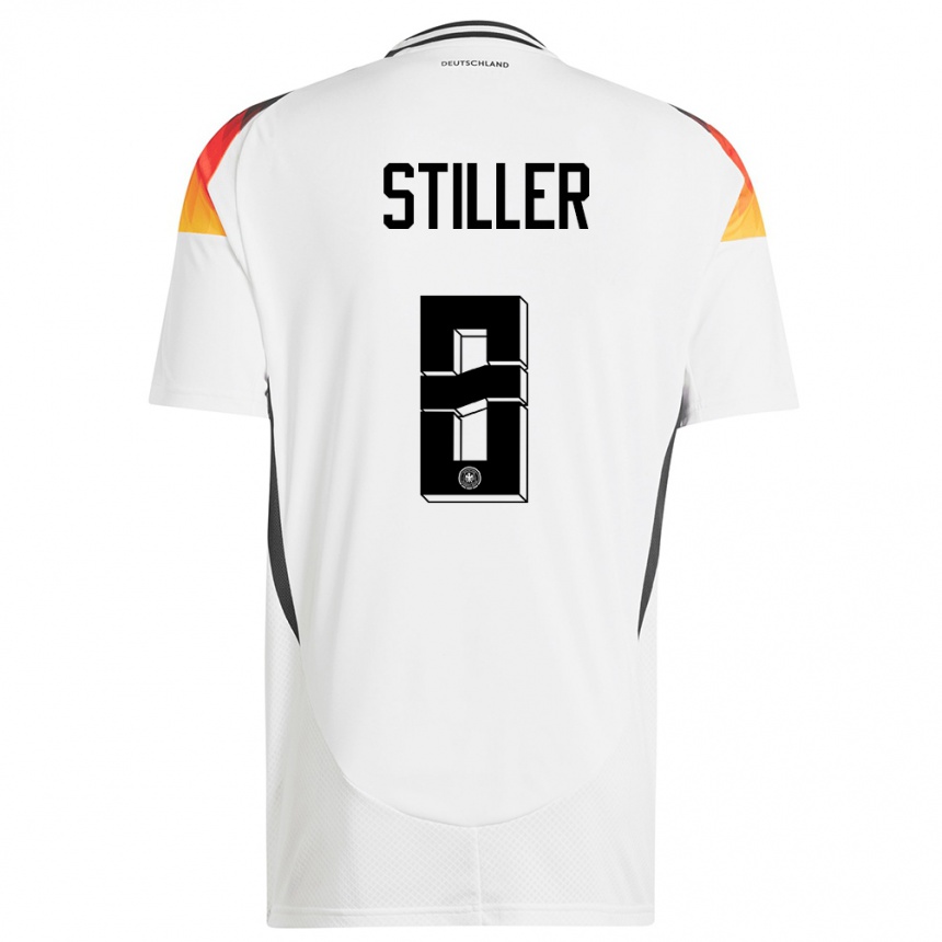 Vaikiškas Vokietija Angelo Stiller #8 Baltas Namų Marškinėliai 24-26 T-Shirt