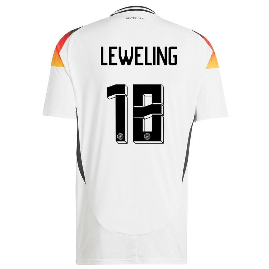 Vaikiškas Vokietija Jamie Leweling #18 Baltas Namų Marškinėliai 24-26 T-Shirt