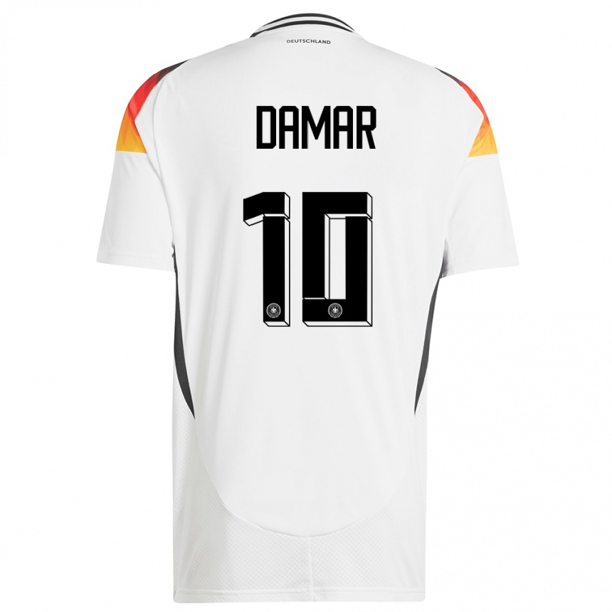 Vaikiškas Vokietija Muhammed Damar #10 Baltas Namų Marškinėliai 24-26 T-Shirt