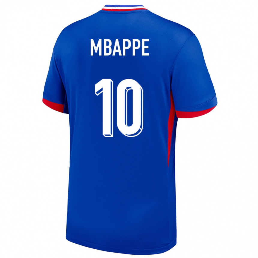 Vaikiškas Prancūzija Kylian Mbappe #10 Mėlyna Namų Marškinėliai 24-26 T-Shirt