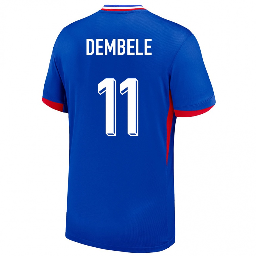 Vaikiškas Prancūzija Ousmane Dembele #11 Mėlyna Namų Marškinėliai 24-26 T-Shirt