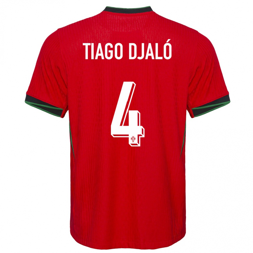 Vaikiškas Portugalija Tiago Djalo #4 Raudona Namų Marškinėliai 24-26 T-Shirt