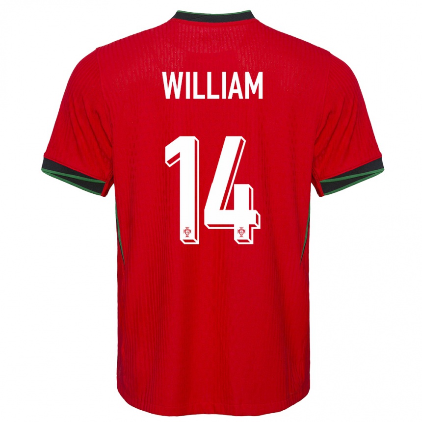 Vaikiškas Portugalija William Carvalho #14 Raudona Namų Marškinėliai 24-26 T-Shirt