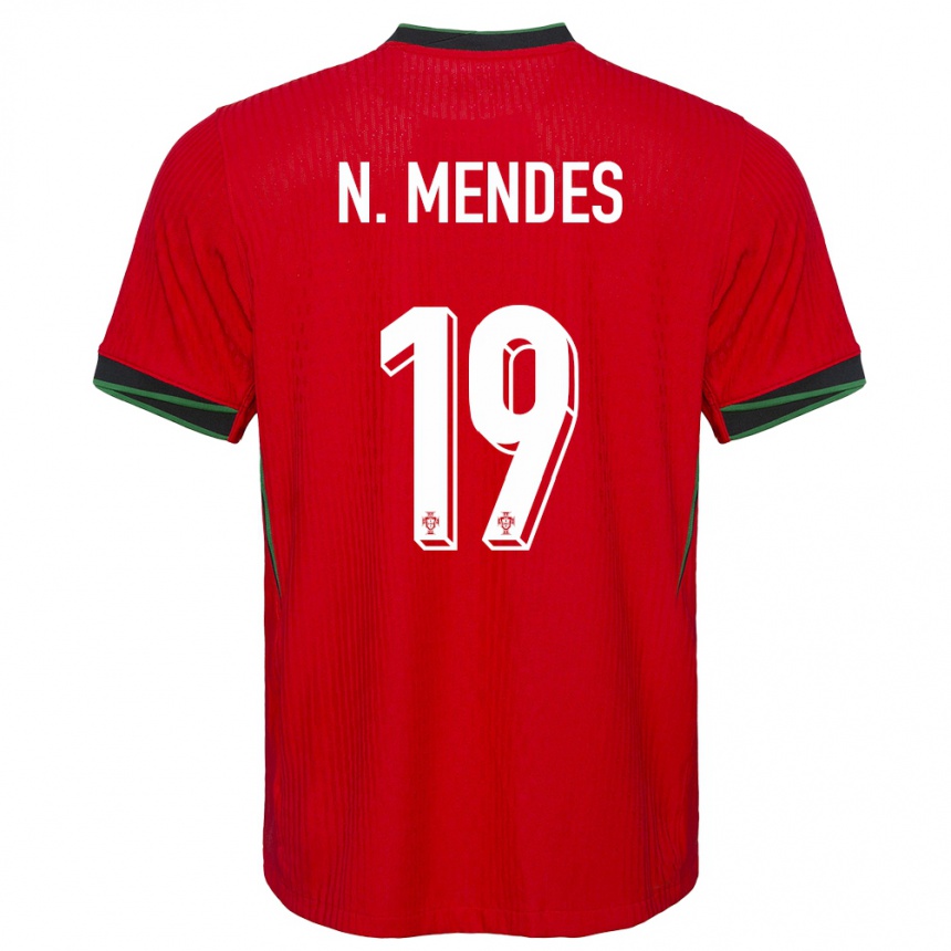 Vaikiškas Portugalija Nuno Mendes #19 Raudona Namų Marškinėliai 24-26 T-Shirt