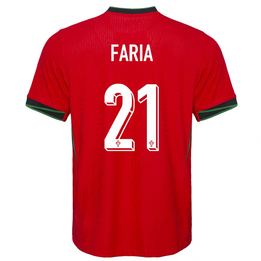 Vaikiškas Portugalija Andreia Faria #21 Raudona Namų Marškinėliai 24-26 T-Shirt