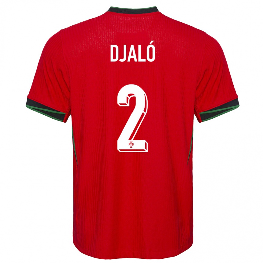 Vaikiškas Portugalija Tiago Djalo #2 Raudona Namų Marškinėliai 24-26 T-Shirt