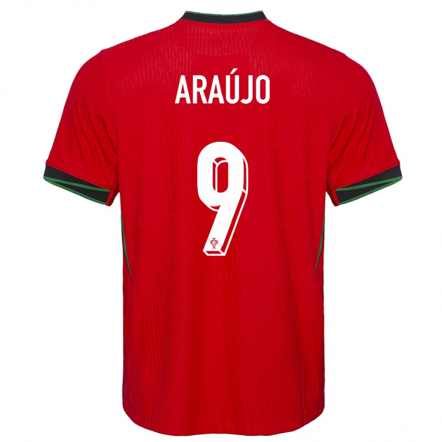 Vaikiškas Portugalija Henrique Araujo #9 Raudona Namų Marškinėliai 24-26 T-Shirt