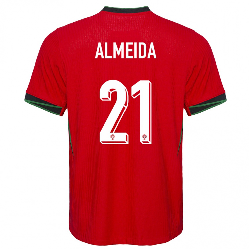 Vaikiškas Portugalija Andre Almeida #21 Raudona Namų Marškinėliai 24-26 T-Shirt