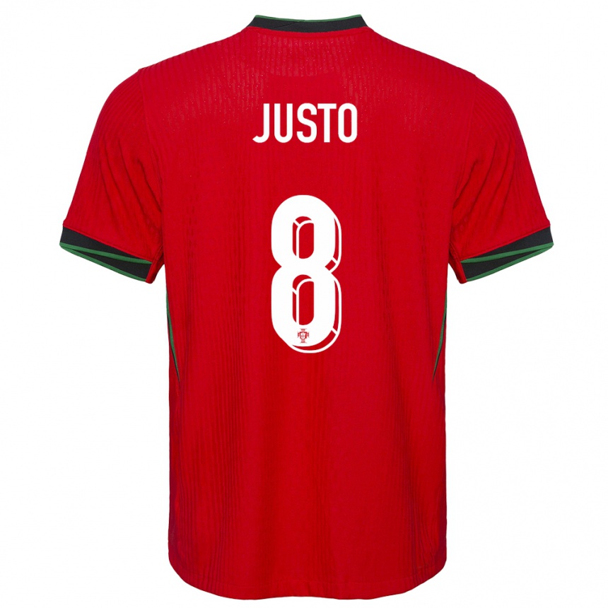 Vaikiškas Portugalija Samuel Justo #8 Raudona Namų Marškinėliai 24-26 T-Shirt