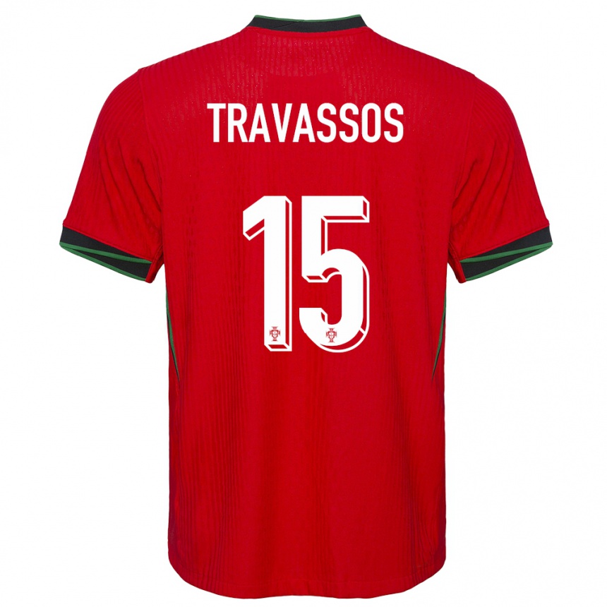 Vaikiškas Portugalija Diogo Travassos #15 Raudona Namų Marškinėliai 24-26 T-Shirt