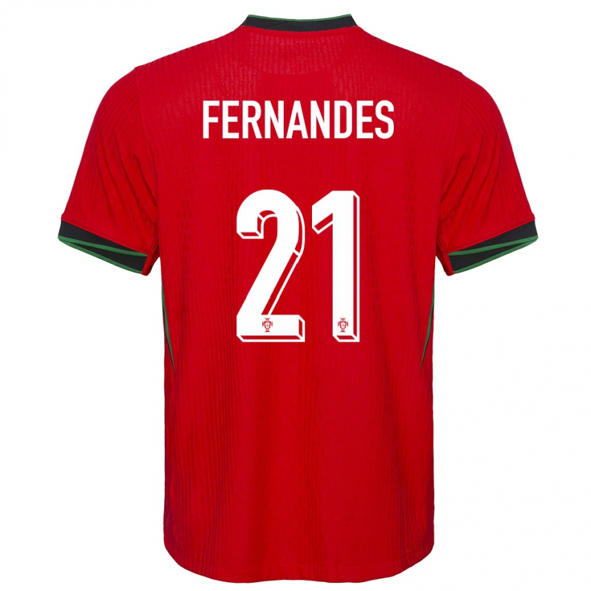 Vaikiškas Portugalija Mateus Fernandes #21 Raudona Namų Marškinėliai 24-26 T-Shirt