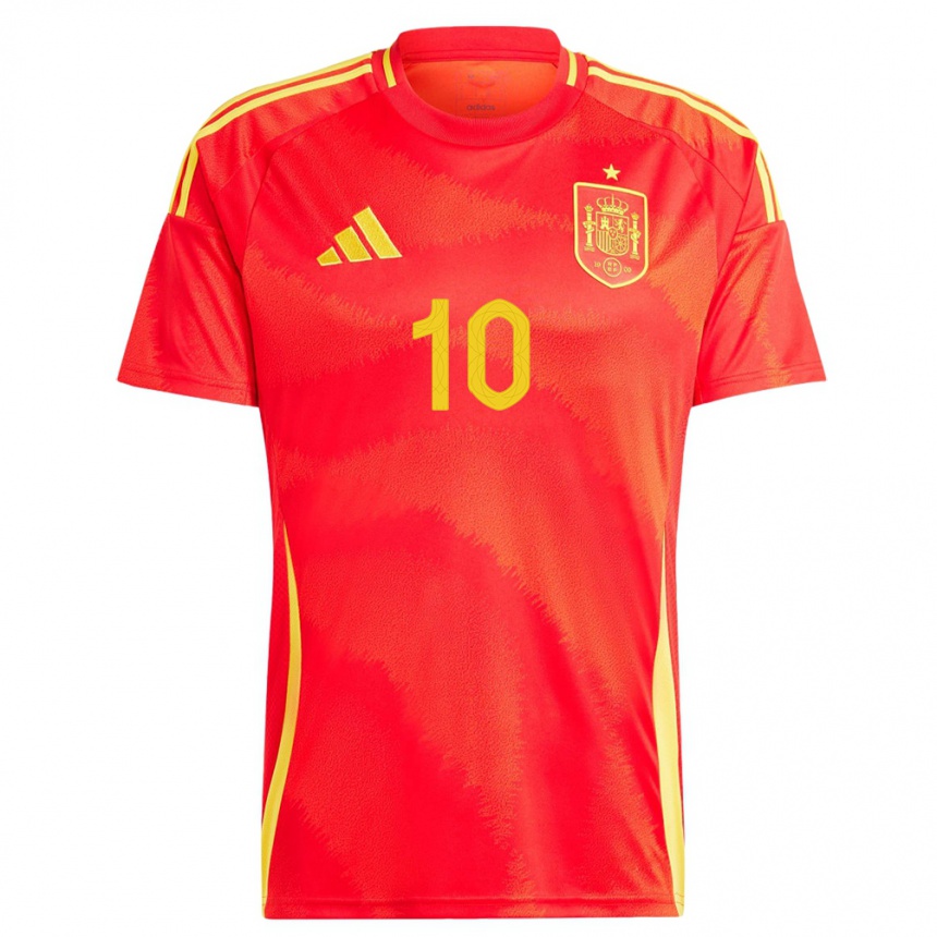 Vaikiškas Ispanija Dani Olmo #10 Raudona Namų Marškinėliai 24-26 T-Shirt