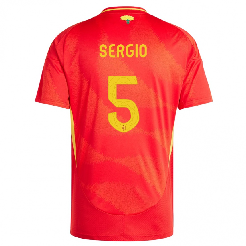 Vaikiškas Ispanija Sergio Busquets #5 Raudona Namų Marškinėliai 24-26 T-Shirt