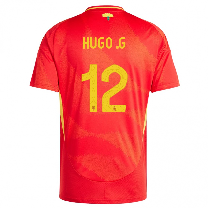 Vaikiškas Ispanija Hugo Guillamon #12 Raudona Namų Marškinėliai 24-26 T-Shirt